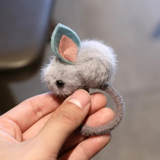 Fashion Cute Fur Pom Pom Rabbit Hairpins Hairring Solid Easter Bunny Hair Clips Princess Headwear Hair Accessories